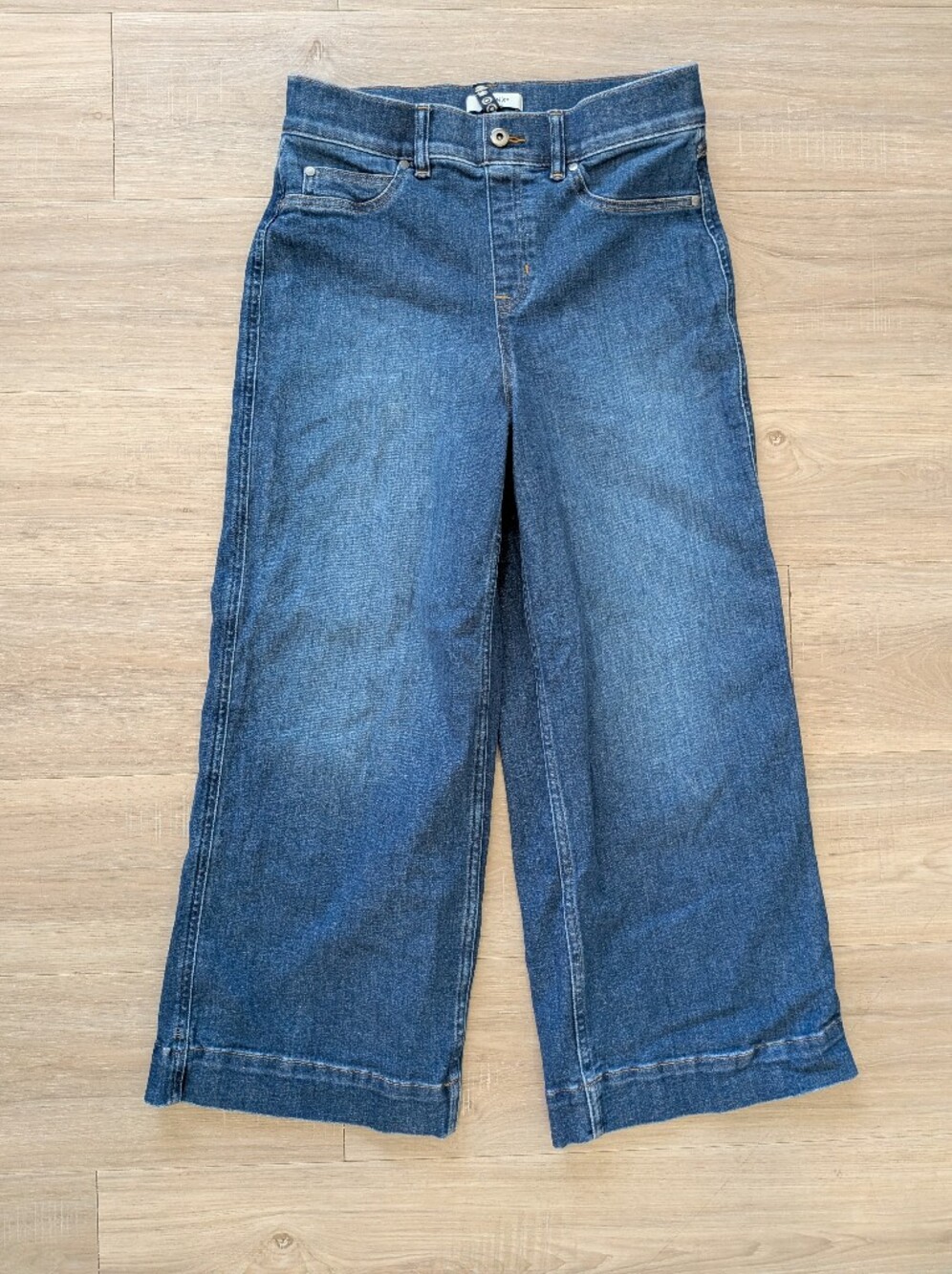 SPANX Women's Wide Leg Dark Blue Jeans